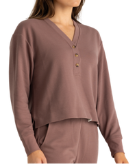 Women's Waffle Long Sleeve Henley